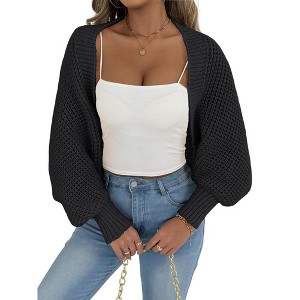 Clearlove Women's Cardigan Sweaters Fall Winter Open Front Long Sleeve Shawl Neck Chunky Knit  Outwear - 1 of 4