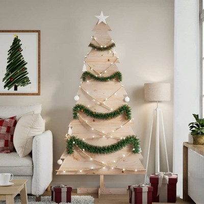 Aghana Digitals 180cm Solid Pine Wood Christmas Tree - Rustic DIY Decor, Stable Base, Indoor