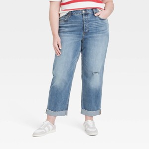 Women's Highest-Rise Straight Ankle Cuffed Jeans - Universal Thread™ - 1 of 3