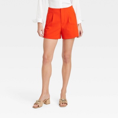 Image of Women's High-Rise Tailored Shorts - A New Day™ Red 4