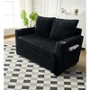 TiramisuBest 53" Black Corduroy Recliner Sofa Bed, Cushioned Pull-Out Sofa with Adjustable Back & USB Charging - 2 of 4