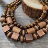 Bohemian Chunky Wood Bib Necklace - Exaggerated Statement Collar - 4 of 4