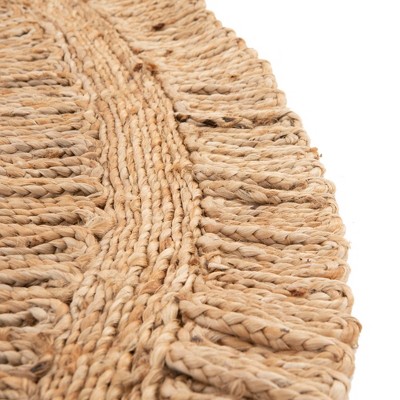 Handmade Round Brown Braided Jute Area Rug