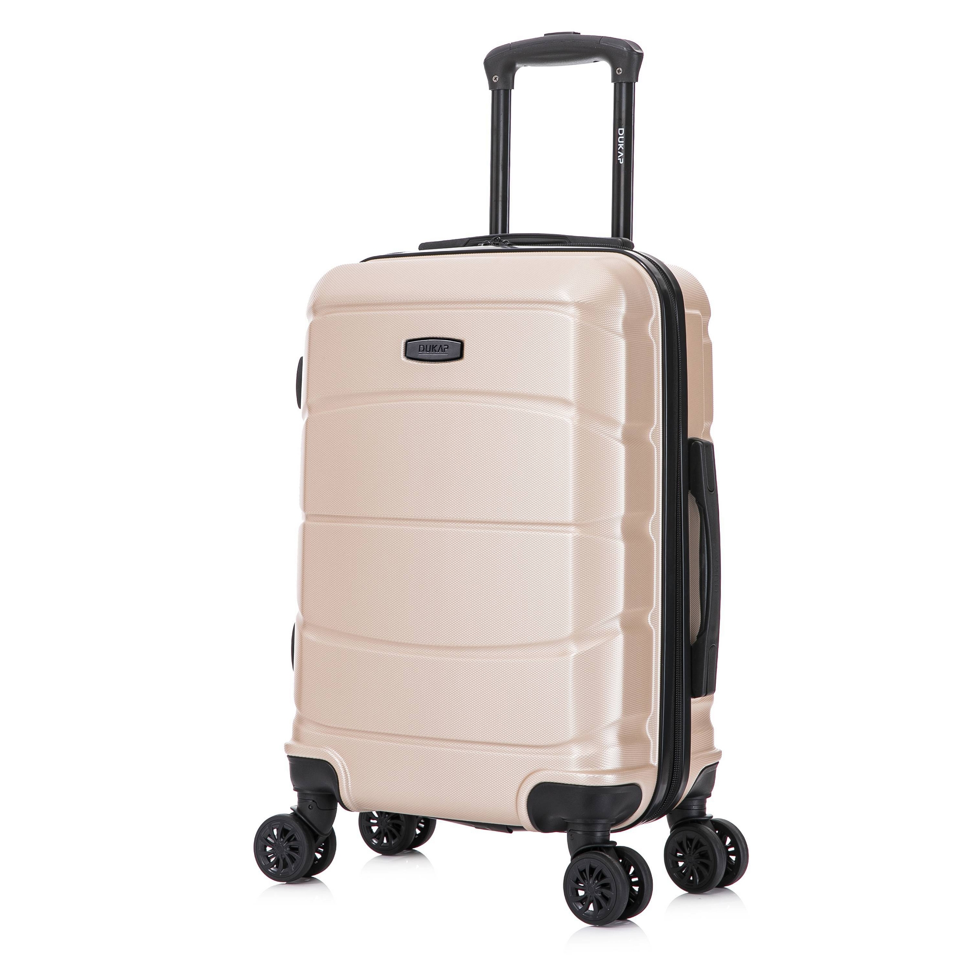 DUKAP Sense Lightweight Hardside Carry On Spinner Suitcase - Champagne