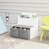 Kids Bookshelf with Reading Nook, Toy Storage Organizer with Bench and Storage Bins for Playroom, Classroom - 3 of 4