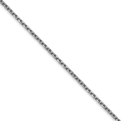 Black Bow Jewelry 1.65mm 14k White Gold Diamond Cut Solid Cable Chain Necklace