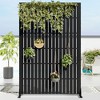 Wooakway 47" x 72" Black Metal Garden Trellis Privacy Screen Indoor Outdoor Room Divider Lattice Panel - 3 of 4