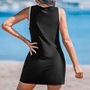 Women's Black Sleeveless Front Zipper Mini Dress Cover-Up - Cupshe - 3 of 4