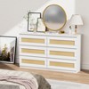 Zstar Rattan 6 Drawer Dresser for Bedroom, Nursery, Entryway, Apartments - 4 of 4