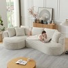 Dolonm 121" Modern Curved L-shaped Sofa,Compression Boneless Sofa,Minimalist Design,Corduroy Fabric,No Assembly,for Living Room,Bedroom - 4 of 4