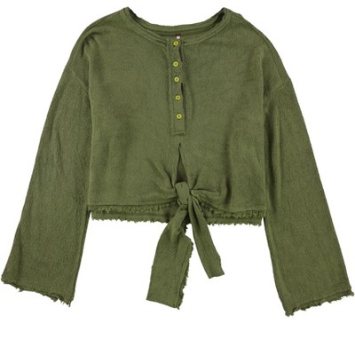 Free People Womens Tie Henley Shirt