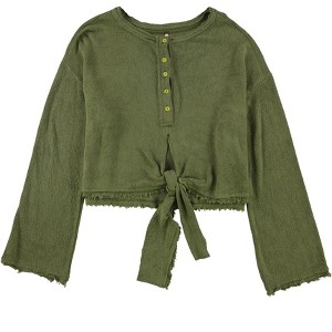 Free People Womens Tie Henley Shirt - 1 of 1