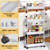 Acoinel Slim Rolling Storage Cart 4 Tier Bathroom Organizer Cart Mobile Shelving Unit Slide Out Utility Cart for Kitchen - 2 of 4