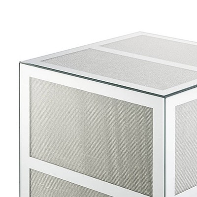 18" Mirrored Glass and Faux Diamond End Table