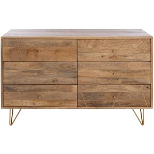 Marigold 6 Drawer Mid-Centry Dresser - SFV5710 - Safavieh Couture - 1 of 4