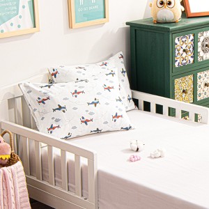 2 Pack Jersey Cotton Toddler Pillowcases, Envelope Travel Pillowcases - NTBAY - 1 of 4