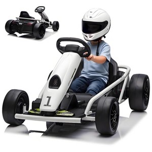 24V Kids Electric Go Kart - 300W x2 Motor, 8MPH, Drift Function, Slow Start & Seat Belt, 180lb Capacity, Ages 8-12 - 1 of 4