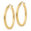 Black Bow Jewelry 2mm, 14k Yellow Gold, Polished Square Tube Hoops, 30mm (1 1/8 Inch) - 2 of 4