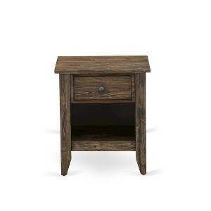 East West Furniture,Modern Nightstand Bedroom with 1 Wooden Drawer, Stable and Sturdy Constructed - 1 of 4