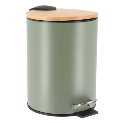 Evideco French Home Goods Stylish Trash Can with Bamboo Lid and Pedal, 2.5L Capacity