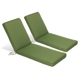 Aoodor 72 x 21 x 3 Inches Patio Chaise Lounger Cushions, Olefin Fabric Slipcovers with Sponge Foam, Set of 2 - 1 of 4