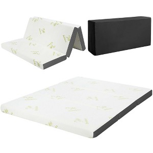 Costway 4'' Tri-Folding Memory Foam Mattress W/ Carry Bag - 1 of 4