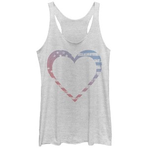Women's Lost Gods Heart American Flag Racerback Tank Top - 1 of 3