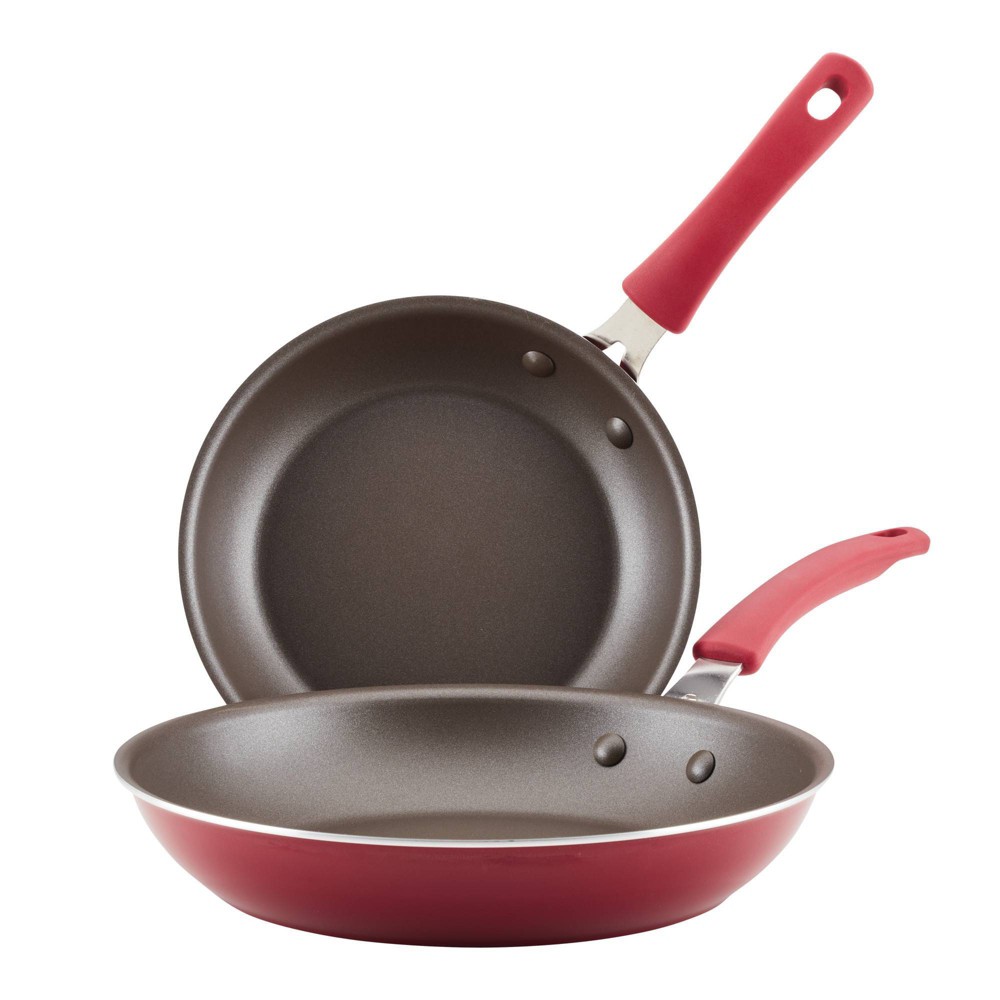 Rachael Ray Cook + Create Aluminum Nonstick Frying Pan Set 2pcRed