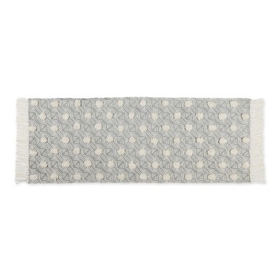 Design Imports Geometric Textured Fringe - Gray - 2 Ft 3 In X 6 Ft