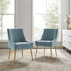 Set of 2 Discern Upholstered Performance Velvet Dining Chairs - Modway - 1 of 4