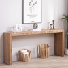 69 Inch Seagrass Console Table with Wood Frame, Boho Entryway Table with Handwoven Natural Top, Long Sofa Table for Hallway or Living Room-Koiai - 2 of 4