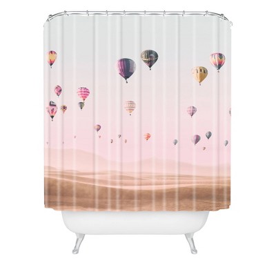 Sisi and Seb Around The World Shower Curtain Pink - Deny Designs
