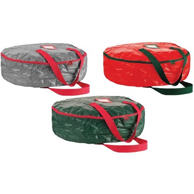 OSTO Water Resistant Christmas Wreath Storage Bag Holder, Year-Round Artificial Wreaths Storage Protection and Practical Features