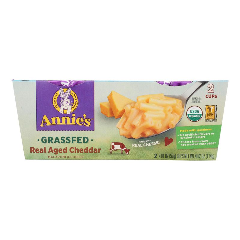 Annie's Homegrown Real Aged Cheddar Macaroni & Cheese 2 Cups - Case of 6/4.02 oz, 2 of 8
