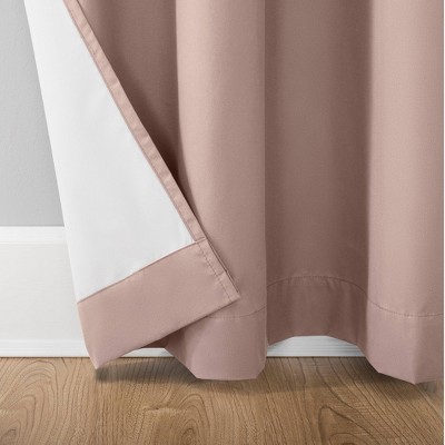 Blush Polyester Blackout Thermal Back Tab Curtain Panel