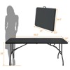 Plastic Folding Table, Indoor Outdoor Heavy Duty Portable w/Handle, Lock for Picnic, Party, Camping - 3 of 4