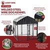 Lucky Dog STAY Series Black Powder Coat Steel Frame Villa Dog Kennel with Waterproof Canopy Roof and Single Gate Door - image 3 of 4