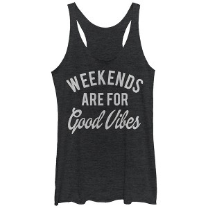Women's CHIN UP Weekends are for Good Vibes Racerback Tank Top - 1 of 3