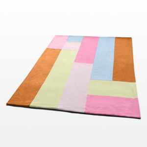 Slickblue Soft Coral Fleece Patchwork Blanket, 7 Color Options, 59"x78.7", Cozy & Stylish, Ideal for Home & Travel - 1 of 3