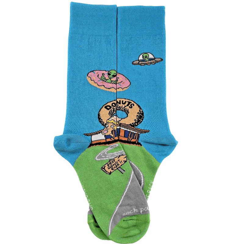Alien Spaceships Love Donuts (Women's Sizes Adult Medium) from the Sock Panda, 2 of 5