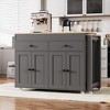 Kitchen Island with 4 Door Cabinet, Spice Rack and 2 Drawers - 4 of 4