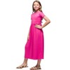 Girls Short Sleeve Pleated Midi Dress - 24sevenKid™ - 2 of 4