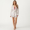 Anna-Kaci Lounge Women's Heart Print 2-Piece Pajama Set with Long Sleeve Tie-Waist Robe and Relaxed Fit Shorts - 3 of 4