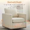 GDFStudio Clare 30.7” W Chenille Upholstered Wood Swivel Accent Chair with Metal Base - 3 of 4