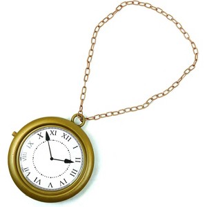 Gold Rabbit Clock Necklace - Jumbo 8" Hip Hop Pendant for Men, Rapper Jewelry - 1 of 4