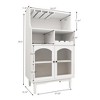 Racxily Bar Rack Cabinet with Detachable Wine Rack, Coffee Bar with glass door cabinet - 3 of 4