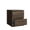 FurniFact,Brown 2 Drawer Nightstand - Stylish Nightstand with Drawers for Bedroom - 4 of 4