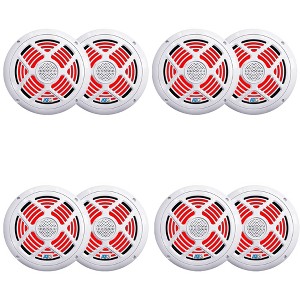8 Inch White RGB LED Marine Speakers (4) Pair ATG8MRGB-W - 1 of 4