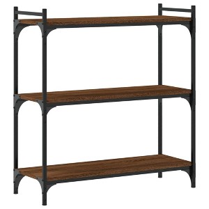 vidaXL Bookcase Storage Bookshelf Display Book Cabinet Engineered Wood - Brown Oak 31.5" 33.9" - 1 of 4