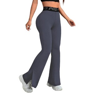 Coolmee Women's Leggings Casual Soft High Waist Gym Athletic Workout Long Bootcut Yoga Pants - 1 of 3